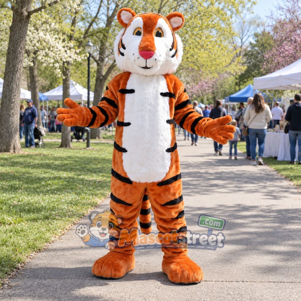 Orange Tiger Mascot Costume Orange Tiger Mascot Costume