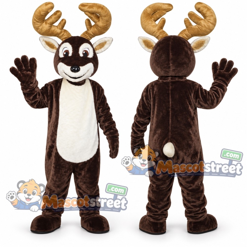 Brown Reindeer Mascot Costume Brown Reindeer Mascot Costume