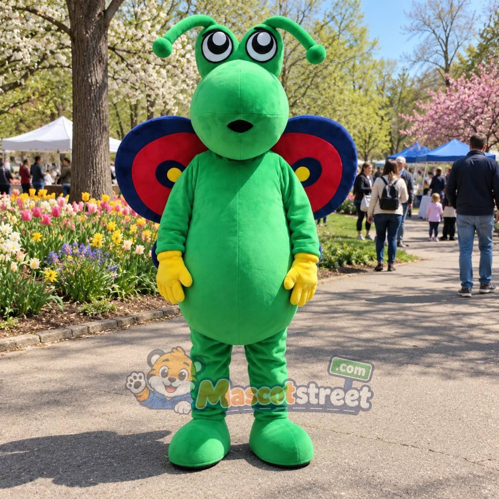 Green Butterfly Mascot Costume Green Butterfly Mascot Costume