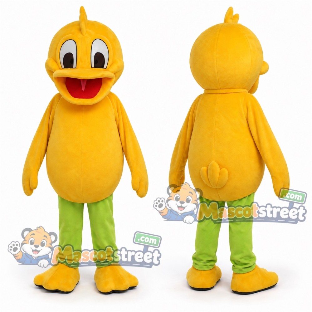 Yellow Duck Mascot Costume with Green Trousers Yellow Duck Mascot Costume with Green Trousers