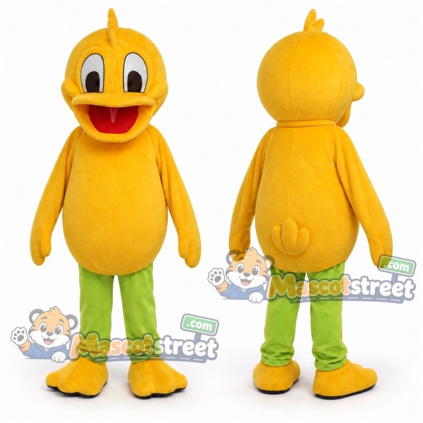Yellow Duck Mascot Costume with Green Trousers