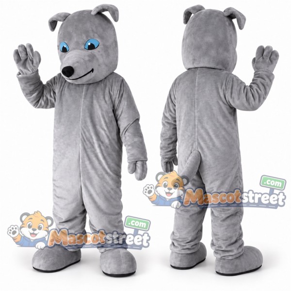 Gray Dog Mascot Costume
