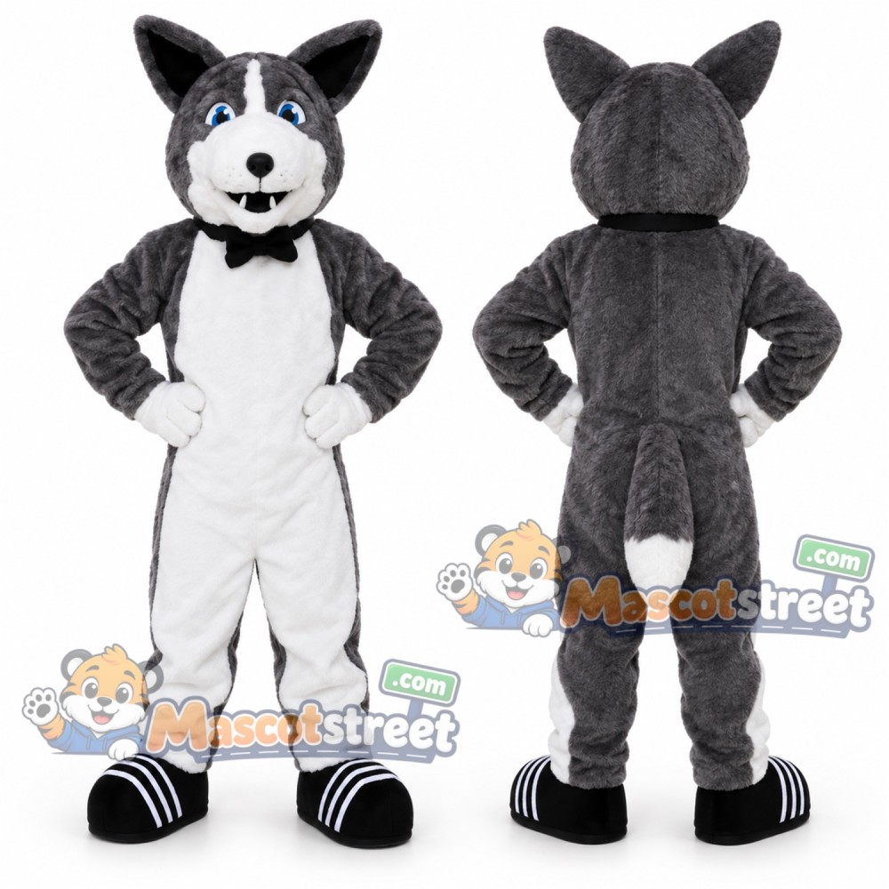Gray Husky Mascot Costume