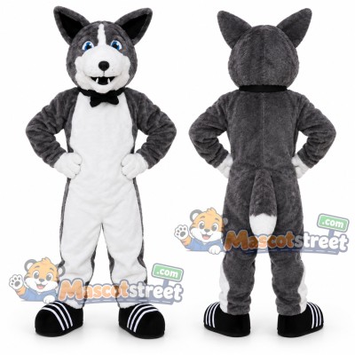 Gray Husky Mascot Costume