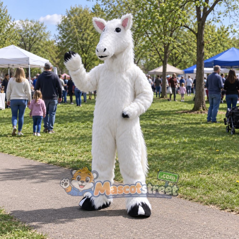 White Horse Mascot Costume White Horse Mascot Costume