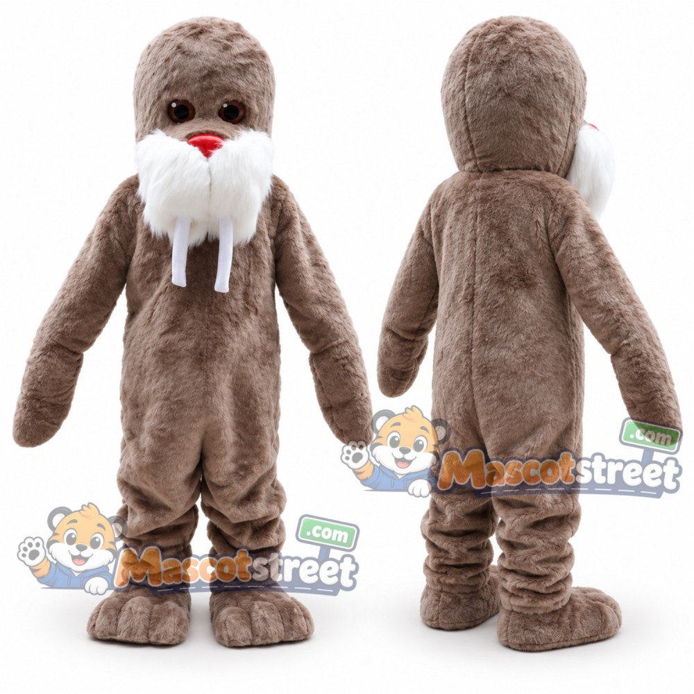 Brown Walrus Mascot Costume Brown Walrus Mascot Costume