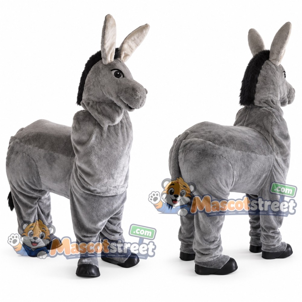 Gray Donkey Mascot Costume
