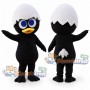 Black Chick Mascot Costume with Eggshell Hat