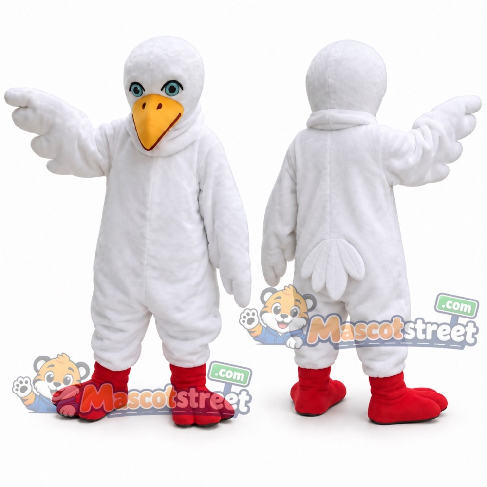 White Pigeon Mascot Costume White Pigeon Mascot Costume