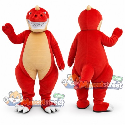 Red Dinosaur Mascot Costume Red Dinosaur Mascot Costume