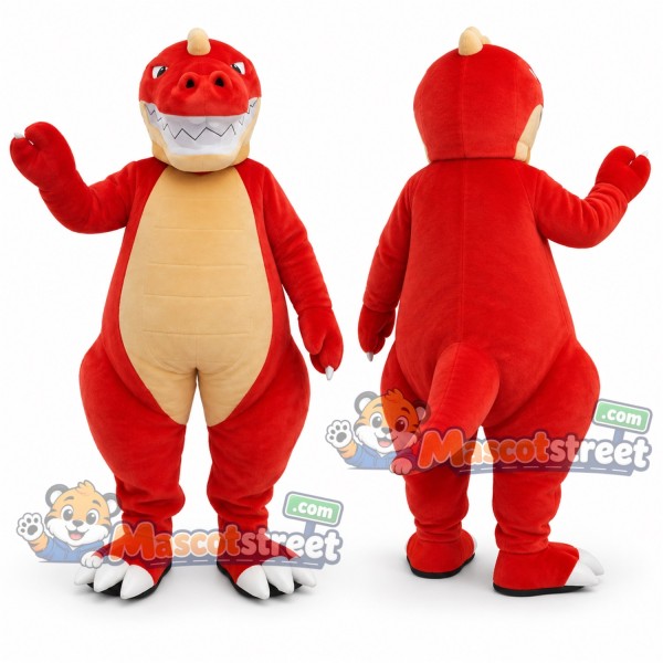 Red Dinosaur Mascot Costume