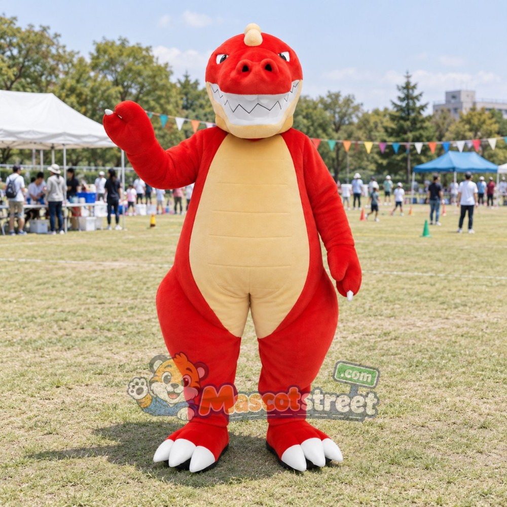 Red Dinosaur Mascot Costume