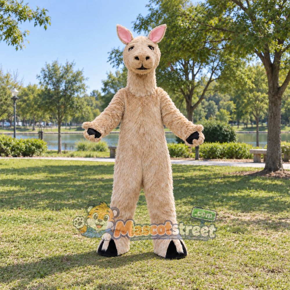 Tan Llama Mascot Costume Tan Llama Mascot Costume