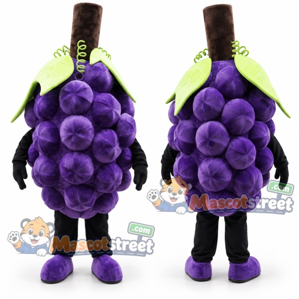 Purple Grapes Mascot Costume