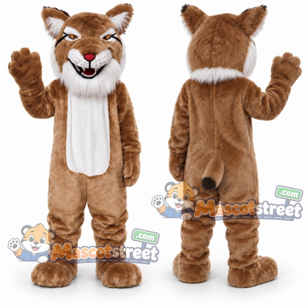 Brown Bobcat Mascot Costume Brown Bobcat Mascot Costume
