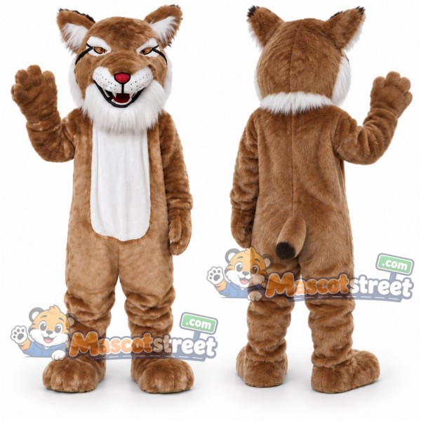 Brown Bobcat Mascot Costume