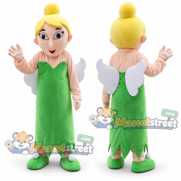 Fairy Mascot Costume with Green Dress and Wings
