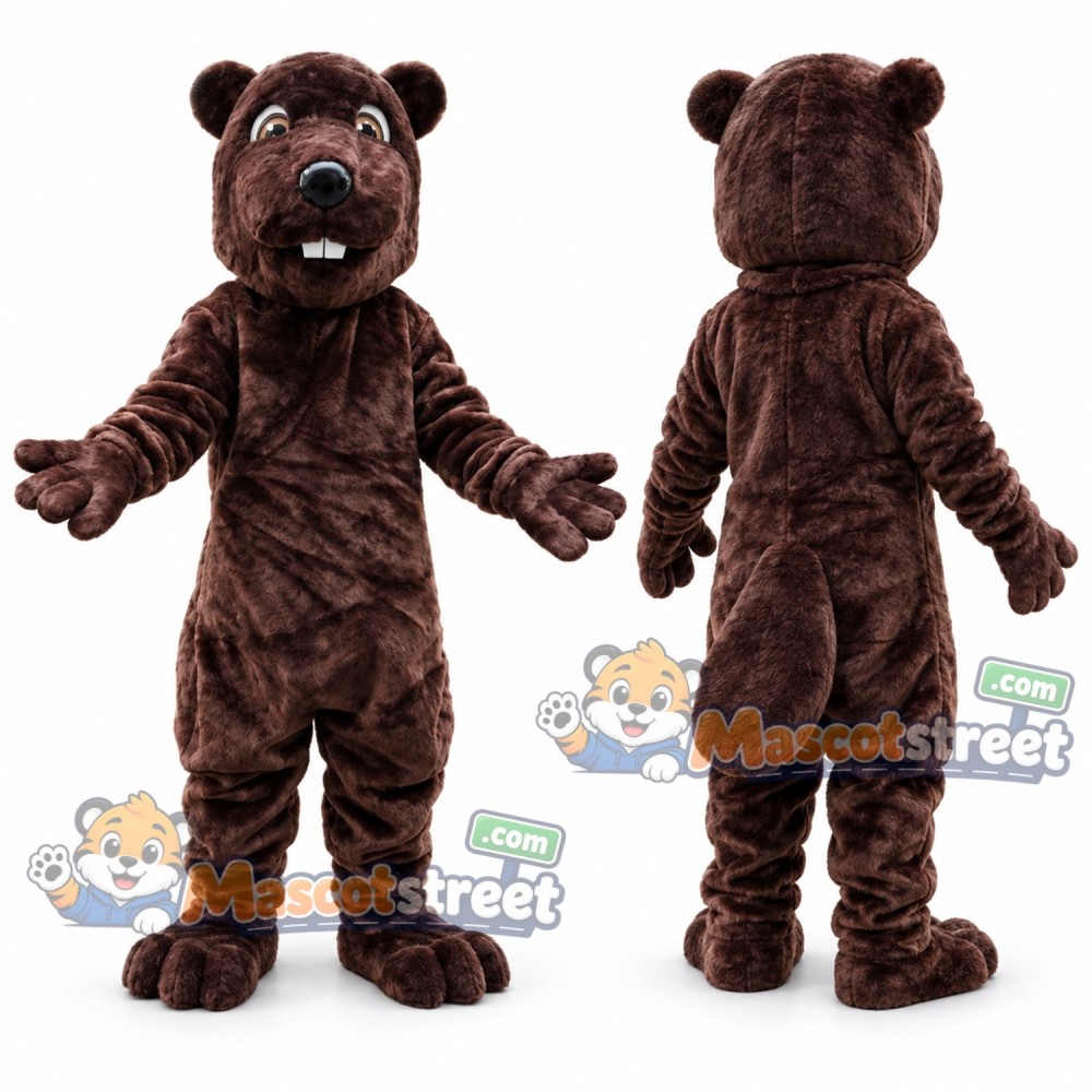 Brown Beaver Mascot Costume Brown Beaver Mascot Costume