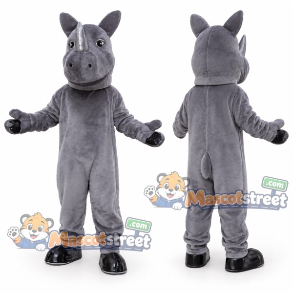 Gray Rhinoceros Mascot Costume