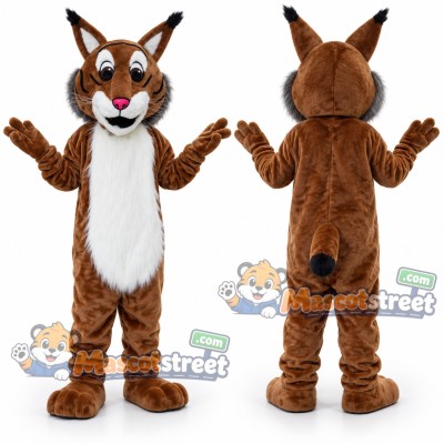 Brown Bobcat Mascot Costume Brown Bobcat Mascot Costume