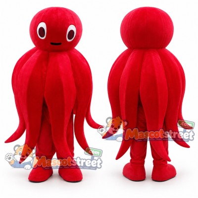 Red Octopus Mascot Costume