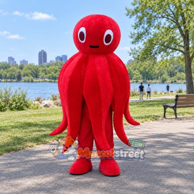 Red Octopus Mascot Costume Red Octopus Mascot Costume