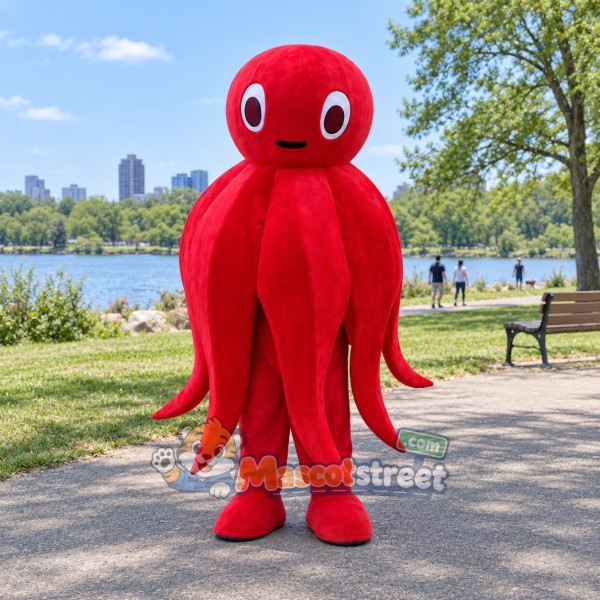 Red Octopus Mascot Costume