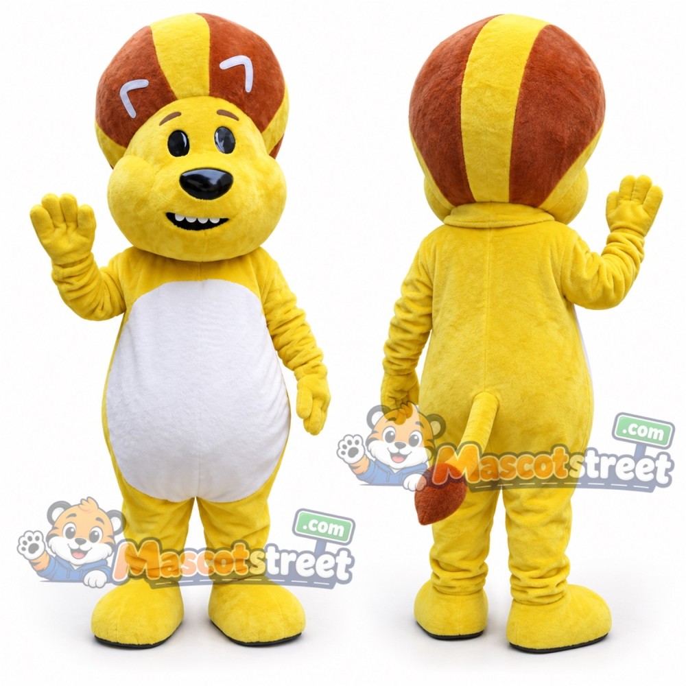 Yellow Lion Mascot Costume Yellow Lion Mascot Costume