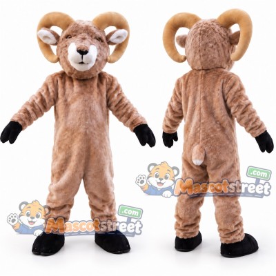 Tan Ram Mascot Costume Tan Ram Mascot Costume