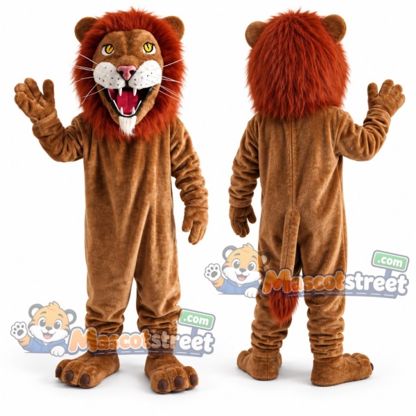 Brown Lion Mascot Costume