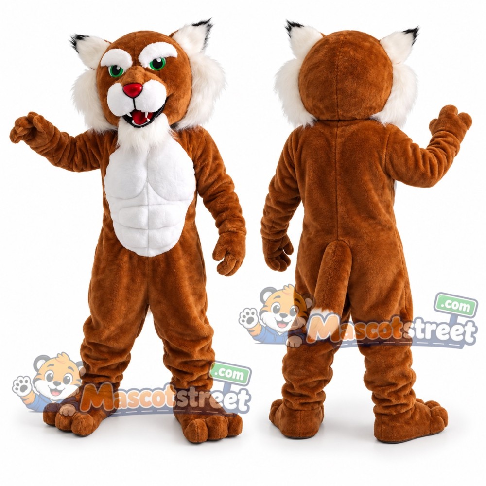 Brown Bobcat Mascot Costume Brown Bobcat Mascot Costume