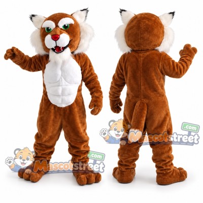Brown Bobcat Mascot Costume Brown Bobcat Mascot Costume