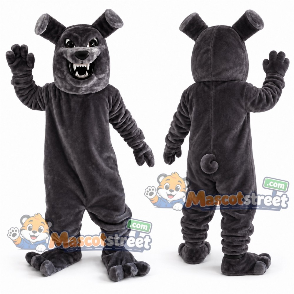 Gray Bulldog Mascot Costume