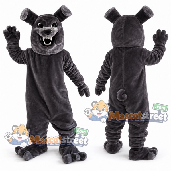 Gray Bulldog Mascot Costume