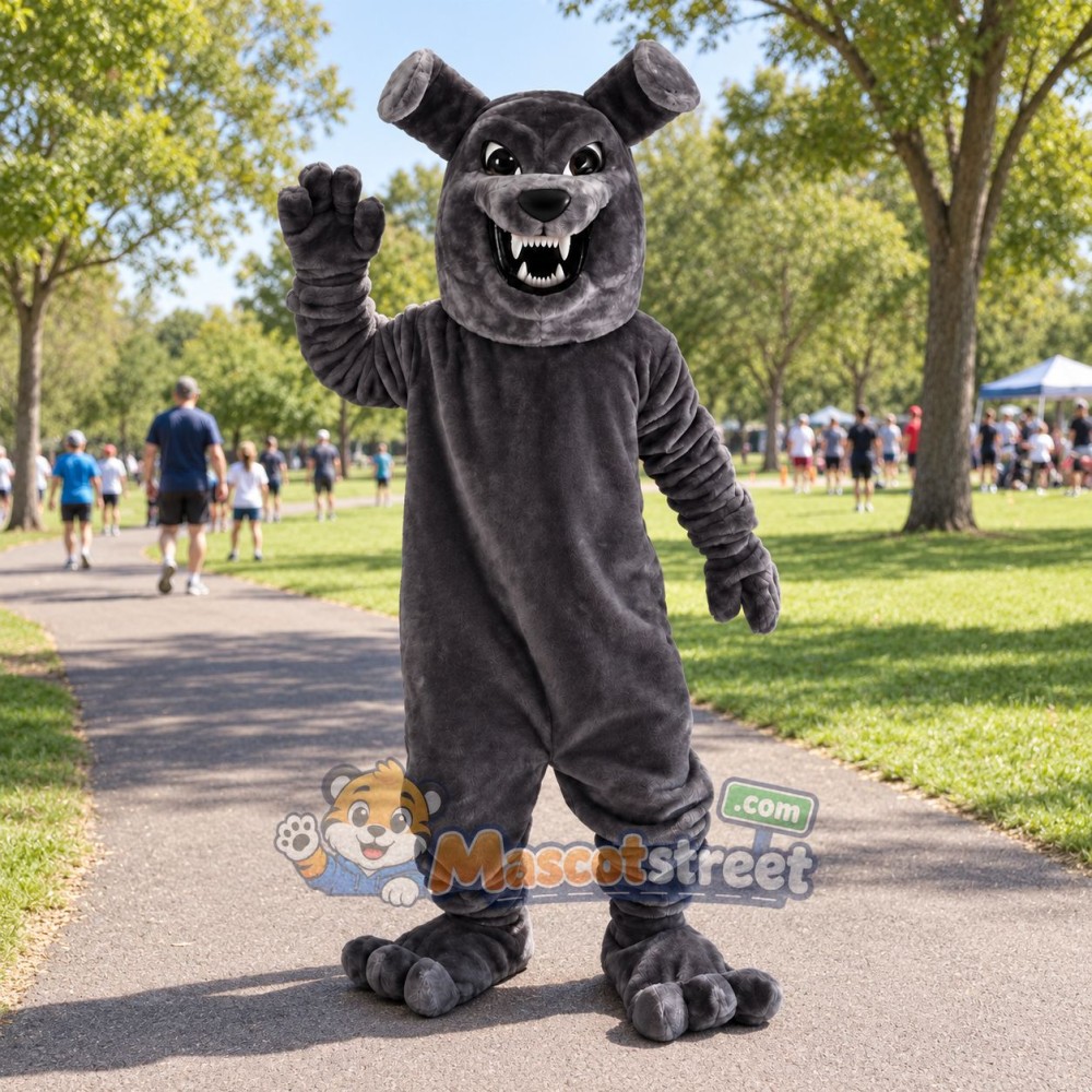 Gray Bulldog Mascot Costume