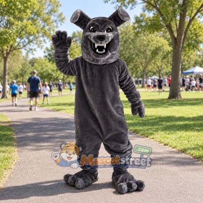 Gray Bulldog Mascot Costume