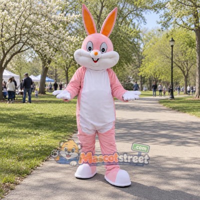 Pink Rabbit Mascot Costume