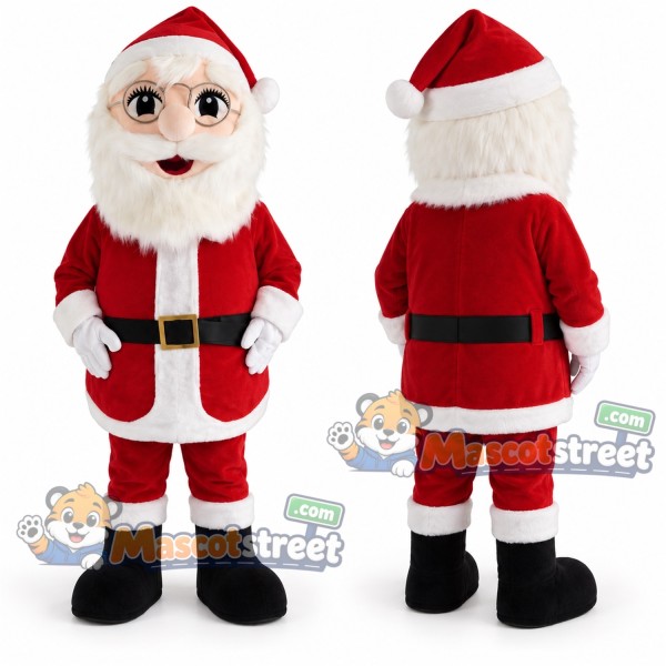 Santa Claus Mascot Costume with Red Suit and Red Hat