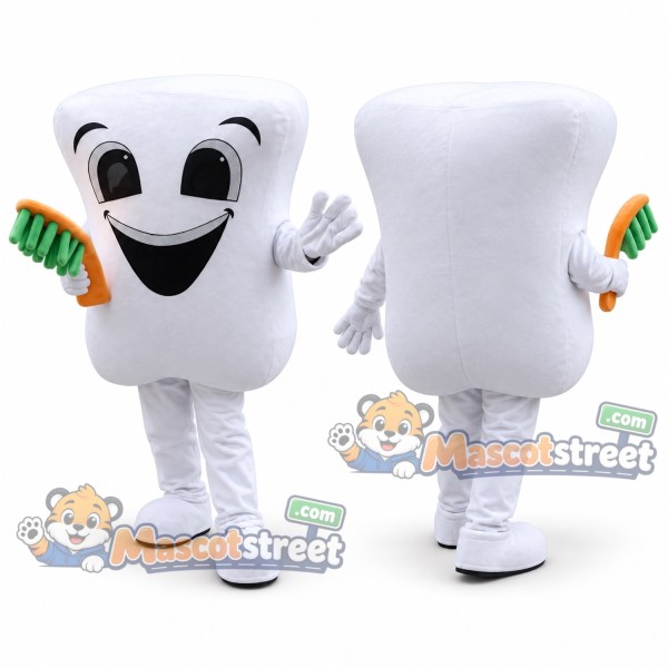 White Tooth Mascot Costume