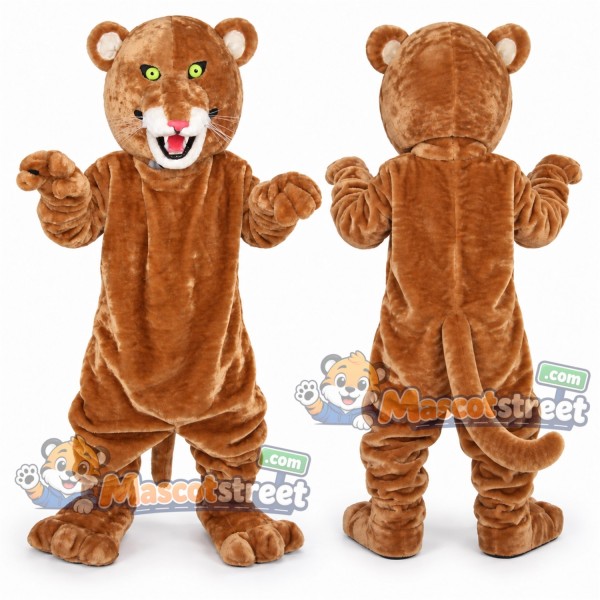 Brown Cougar Mascot Costume
