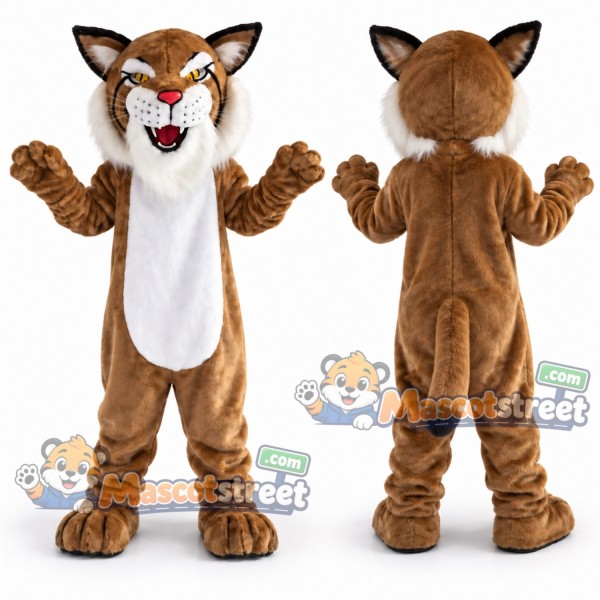 Brown Bobcat Mascot Costume