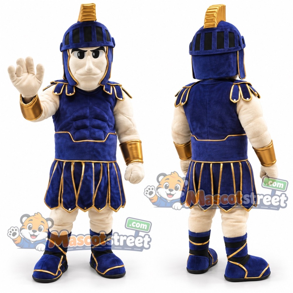 Knight Mascot Costume with Navy Armor and Helmet Knight Mascot Costume with Navy Armor and Helmet