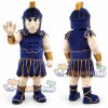 Knight Mascot Costume with Navy Armor and Helmet
