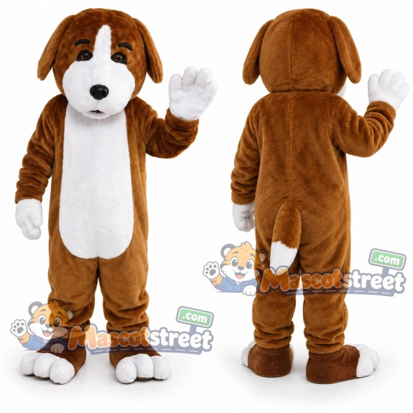 Brown and White Beagle Mascot Costume