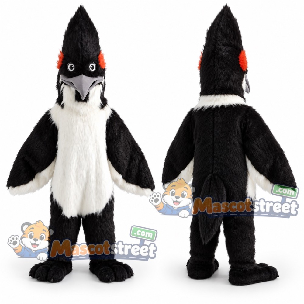 Black and White Woodpecker Mascot Costume