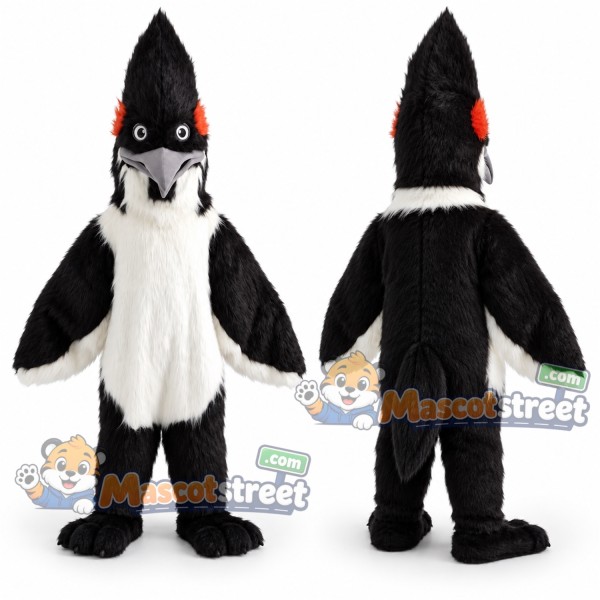 Black and White Woodpecker Mascot Costume