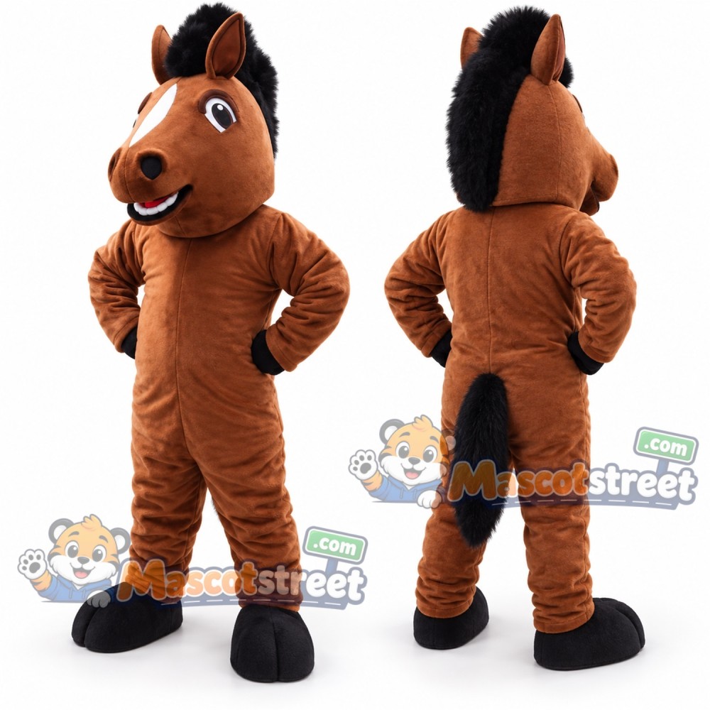 Brown Horse Mascot Costume Brown Horse Mascot Costume