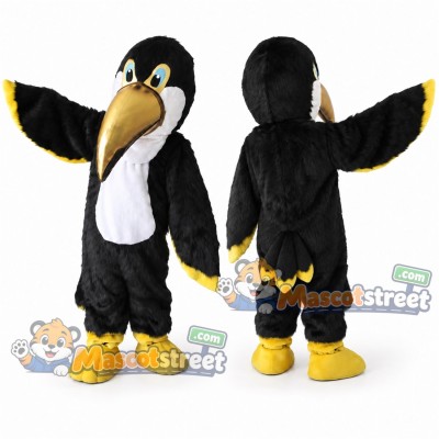 Black Toucan Mascot Costume Black Toucan Mascot Costume
