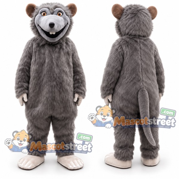 Gray Bear Mascot Costume