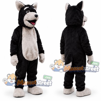 Black and White Dog Mascot Costume Black and White Dog Mascot Costume